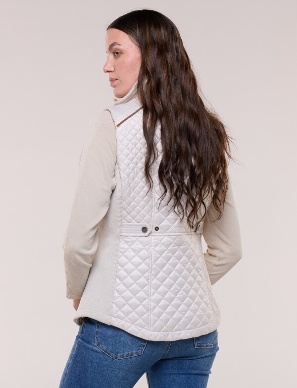 Chaleco Abrigo Ribete BEIGE CLARO