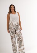 Pantalón 100% lino estampado Pantalón 100% lino estampado