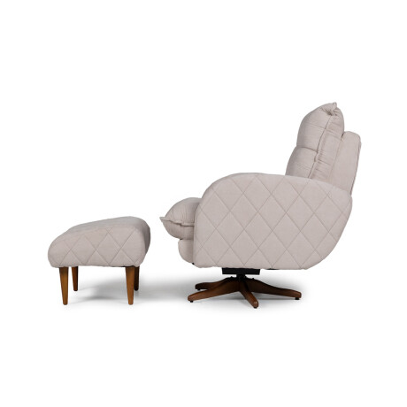 Butaca con Puff Amora - Tela Microfibra Berlin 02 (Beige)