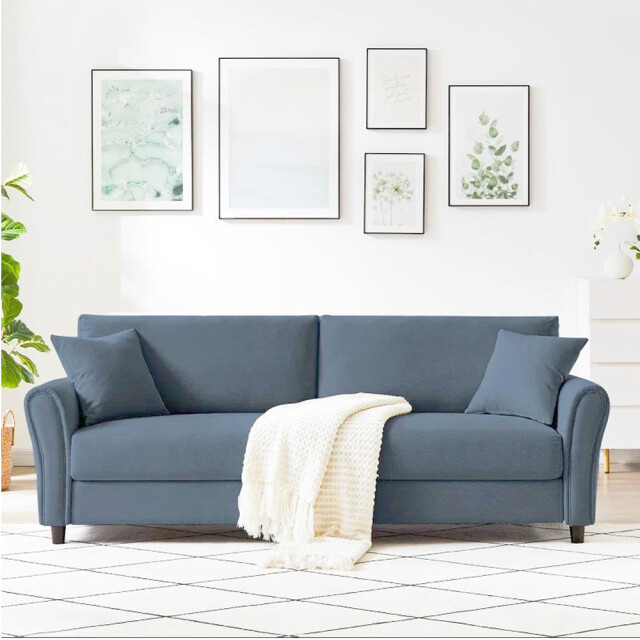 SOFÁ SILLÓN 3 CUERPOS AZUL