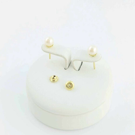 Par Caravanas De Oro 18 Ktes Perla De Cultivo De 7 1/4 Mm