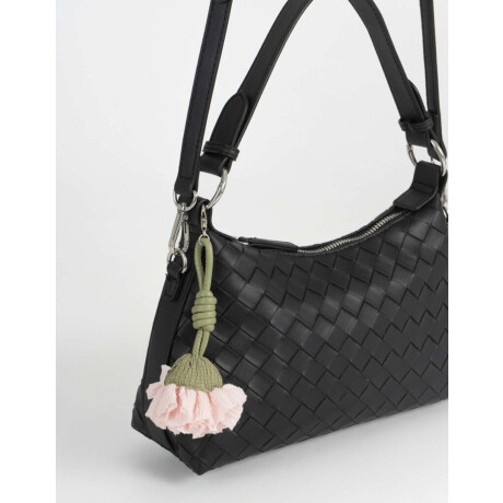 Bandolera Trenzada Con Charm Negro