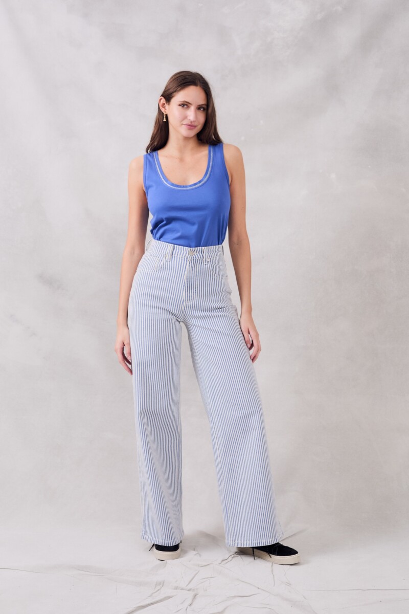 Top Cinta Metalizada Cerúleo