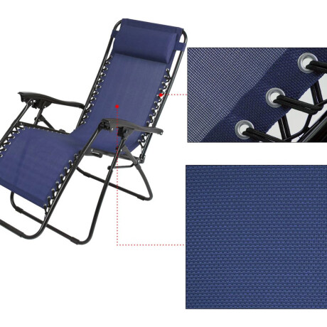 Juego De Jardin Silla Reposera Plegable X2 + Mesa Patio Hog001037