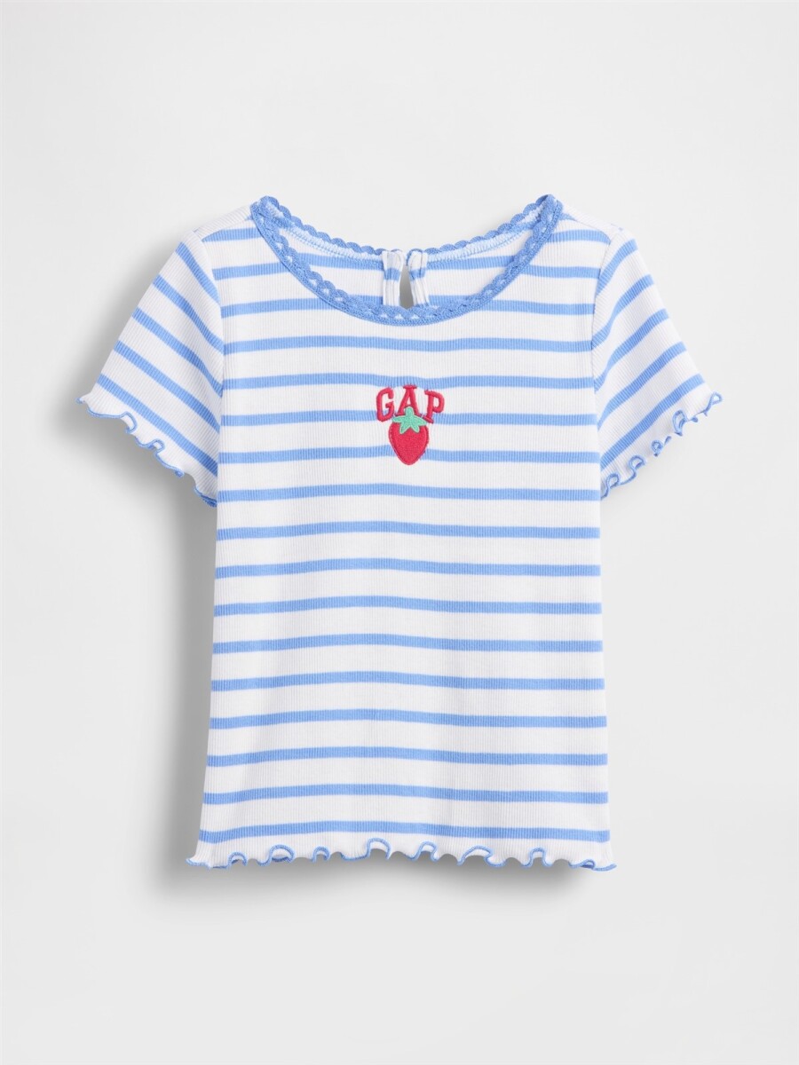 Remera Logo Gap Rib Toddler Niña - Shirting Blue 