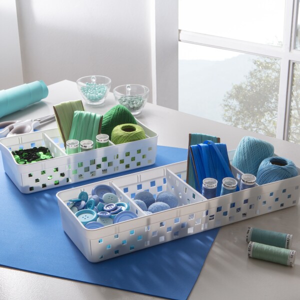 ORGANIZADORA BLANCA CON DIVISIONES QUADRATTA PARAMOUNT BLANCO
