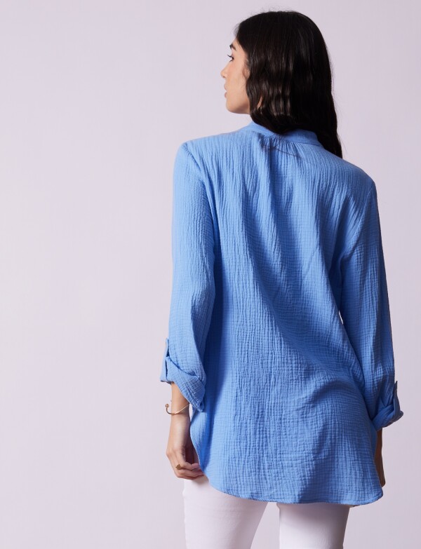 Blusa Algodon CELESTE OSCURO