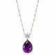 Cadena y colgante modelo gota con piedra zirconia lila Cadena y colgante modelo gota con piedra zirconia lila