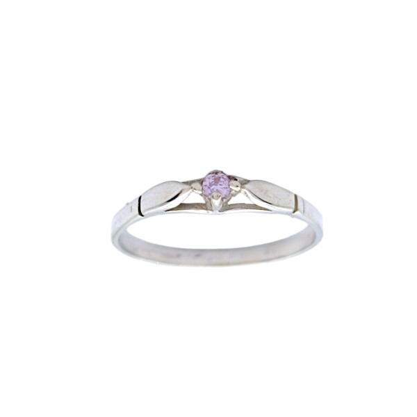 Anillo Solitario-Plata 925-Piedra Zirconia rosa -AN4088 conpiedra