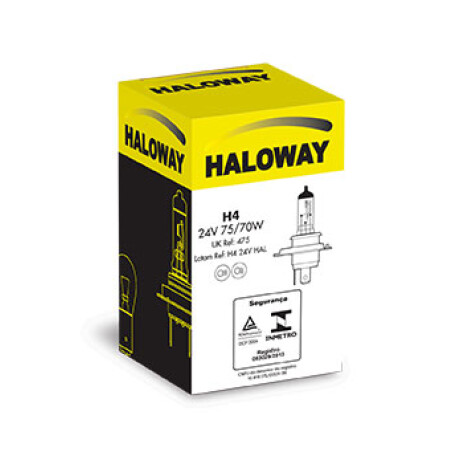 LAMPARA - HALOGENA H4 24V 75/70W P43t-38 =01662 HALOWAY LAMPARA - HALOGENA H4 24V 75/70W P43t-38 =01662 HALOWAY