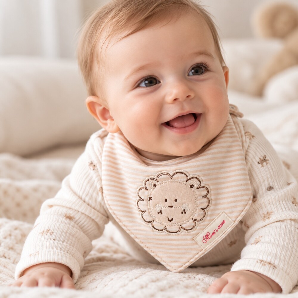 Set baberos bandana x3 beige leon