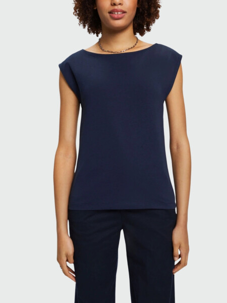 Blusa con escote drapeado, Theory Azul