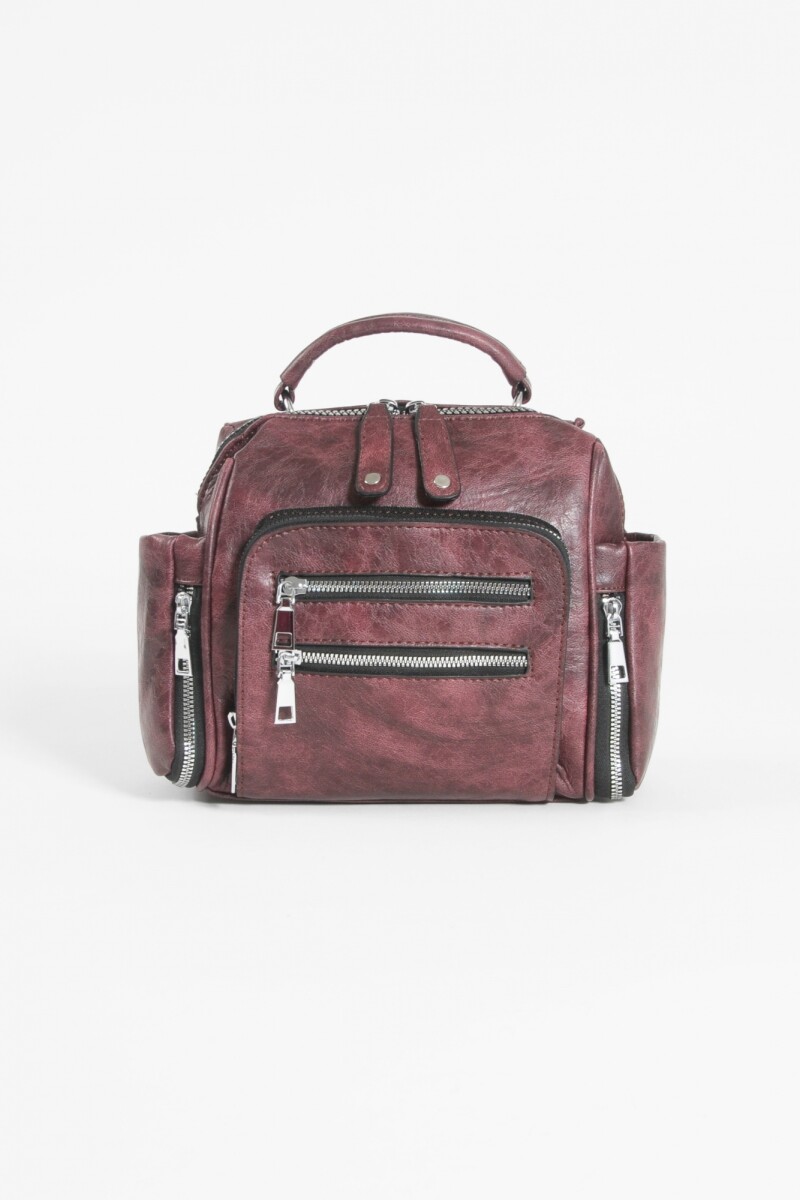 Mochila bandolera con bolsillo bordo