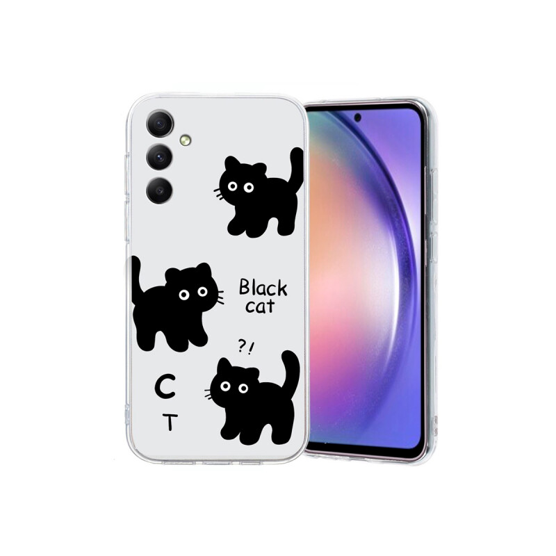 Protector para Samsung Galaxy A17 transparente diseño gatos Protector Para Samsung Galaxy A17 Transparente Diseño Gatos