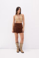 Falda Sur Leather Marron