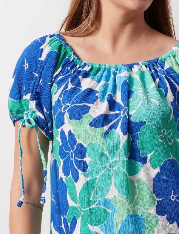 Blusa Frunce VERDE/MULTI