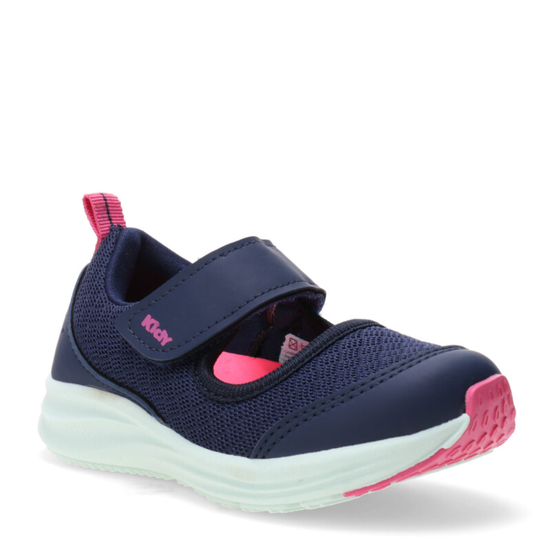Championes de Niña KIDY con velcro Azul marino - Rosado