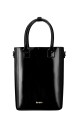 CARTERA MATERA TERRANO DE MANO CHAROL NEGRO
