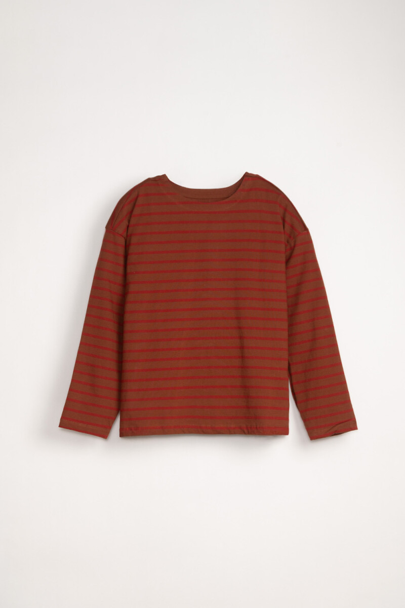 Remera rayada Marrón