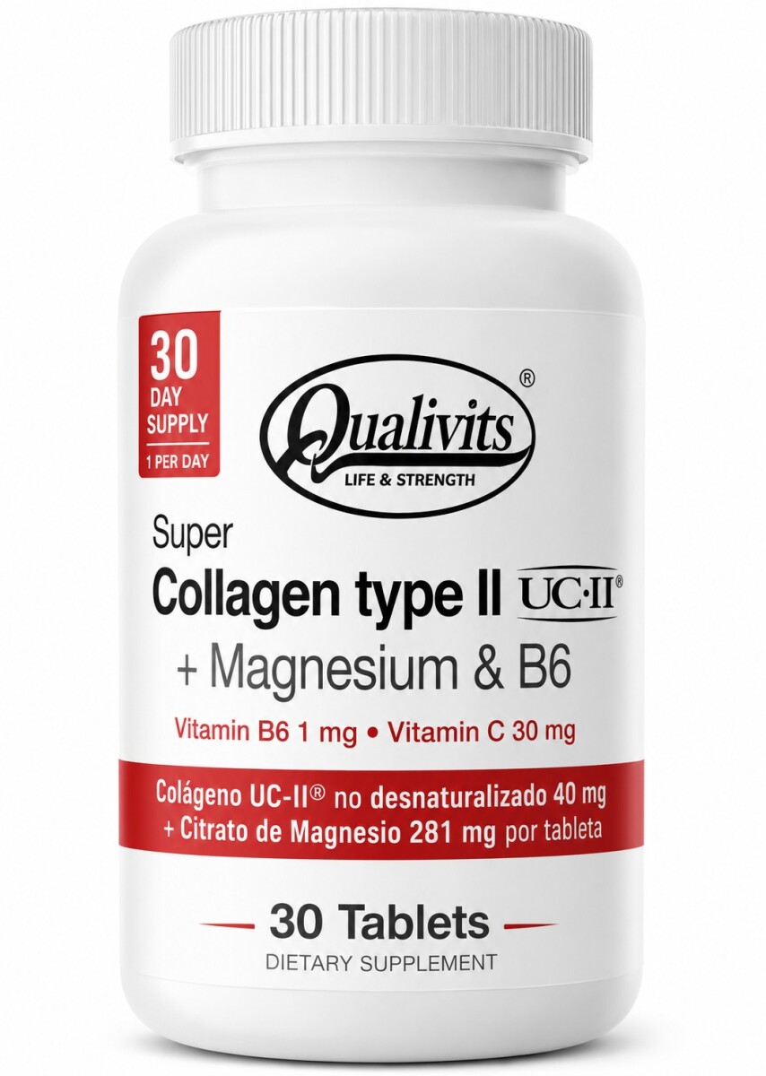 Collagen Type II + Magnesio + Vitamina B6 | 30 Tabletas - Qualivits 