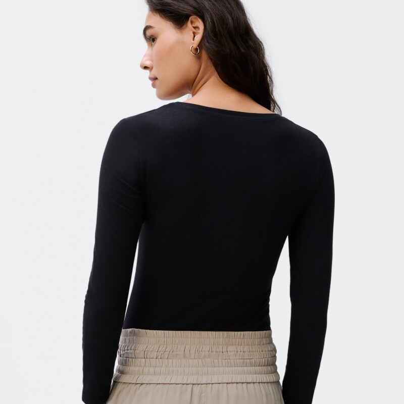 BLUSA ML FEM PRETO ESCURO