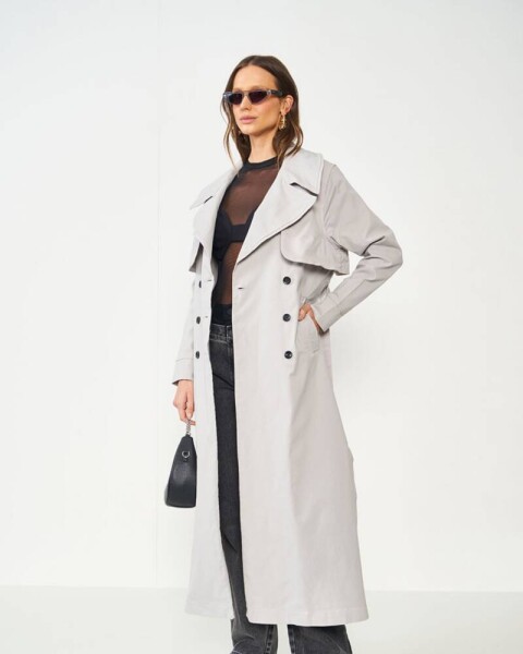 TRENCH LARGO GRIS DE JEAN GRIS