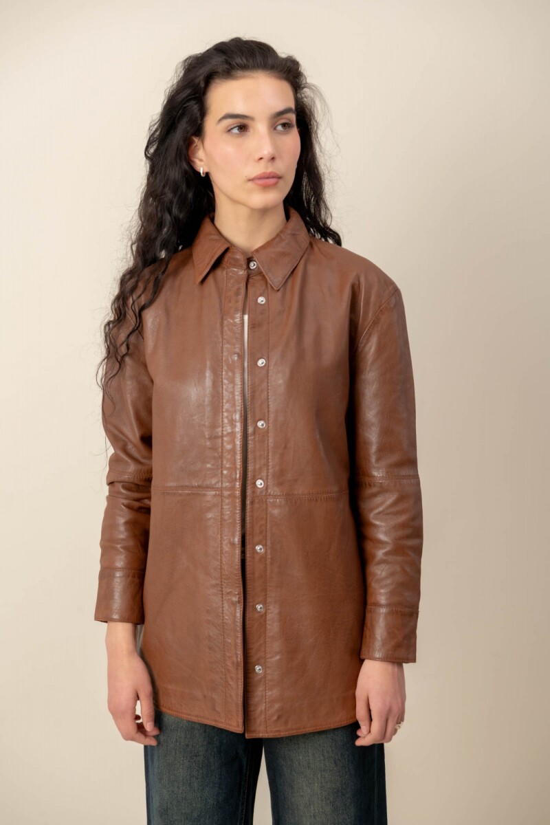 Sobre camisa cuero - Cognac 