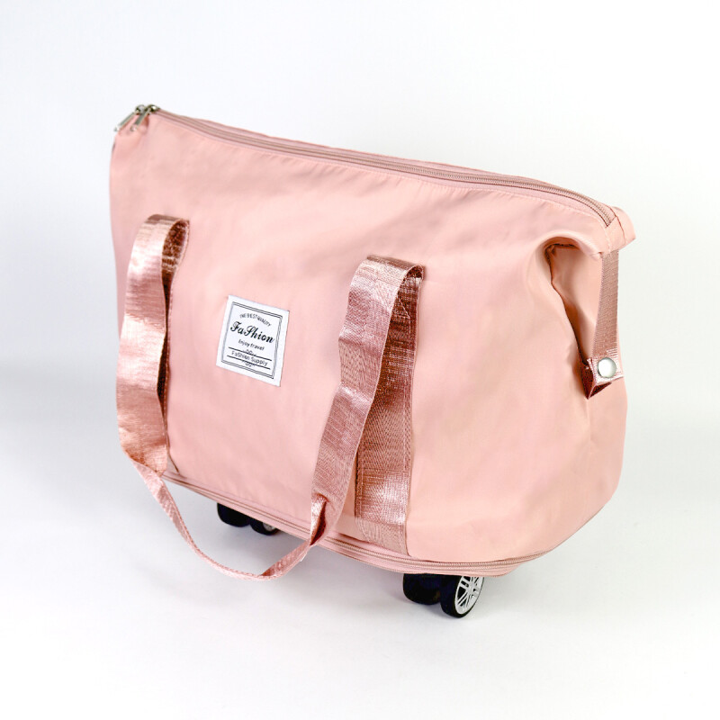 BOLSO ROSA VIEJA P/VIAJE C/RUEDITAS 39X20X34CM Unica
