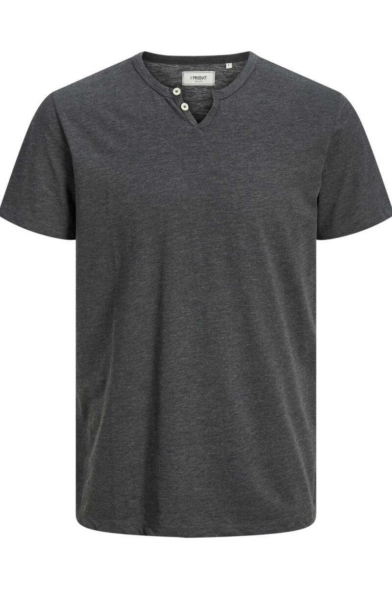 Camiseta Ret Cuello "v" Abotonado Dark Grey Melange