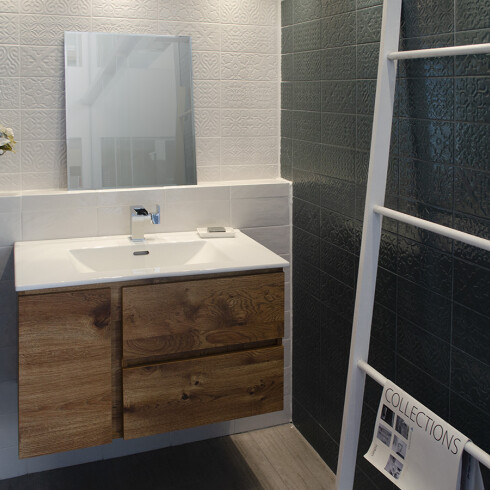 Ceramica Tipo Brick Blanco Decorado 12X24Cm Pared GAMAS DE BLANCO