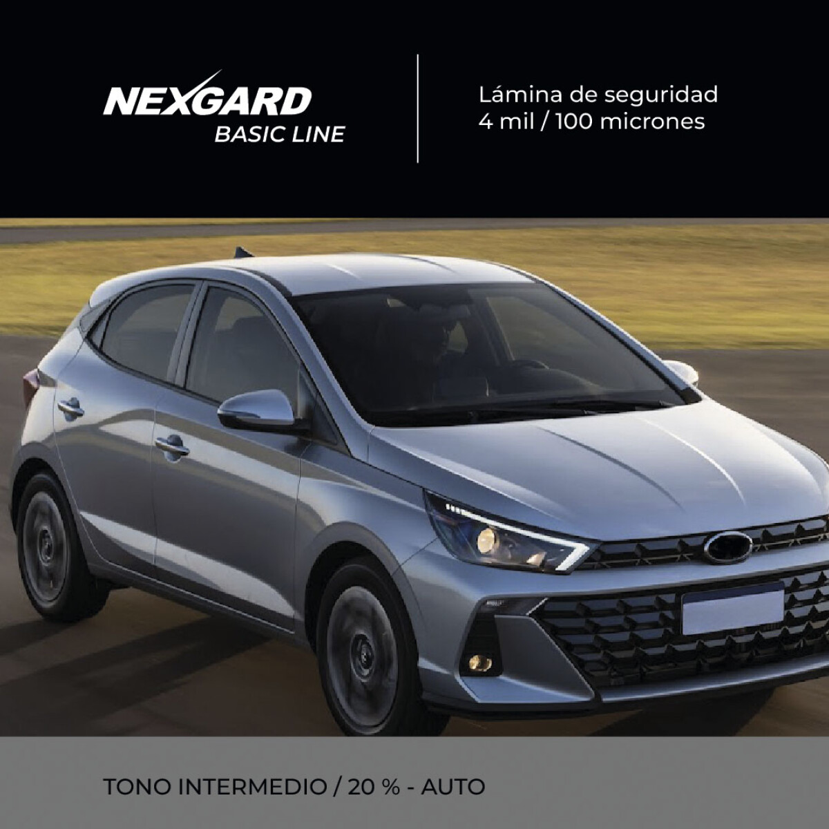 Polarizado Auto. Marca Nexgard. Tono: Intermedio. 100 Micrones 
