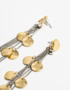 Aros Colgantes Largos Metal Aros Colgantes Largos Chapitas De Metal - Combinacion Bicolor