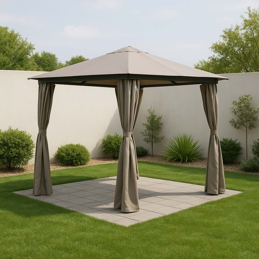 GAZEBO ALUM ALUMINIO-Y-POLIESTER MARRON TRIUNFO