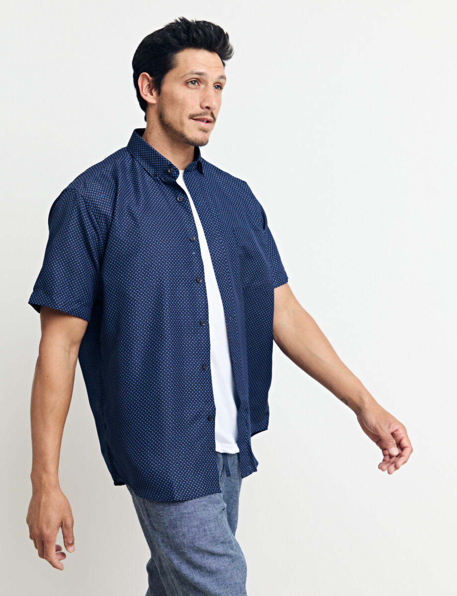 012664 CAMISA HARRINGTON LABEL Azul Osc/piedra