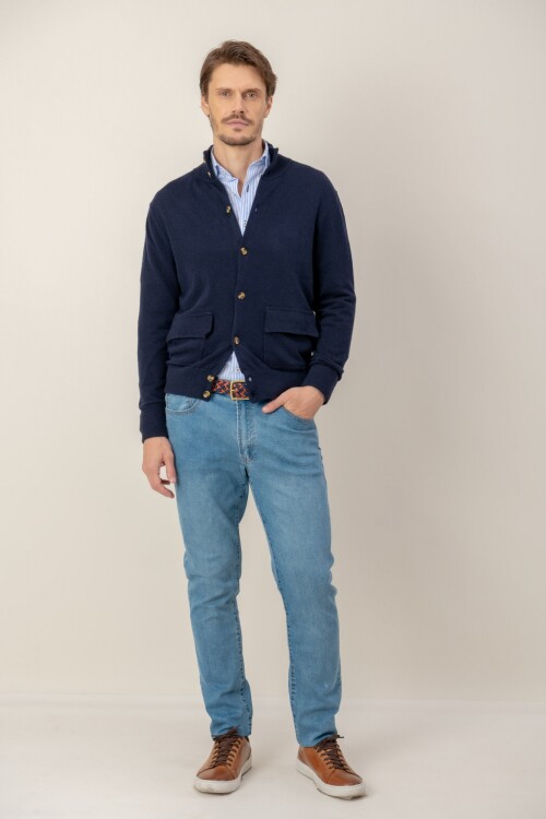 Sweater Buttoned Azul marino