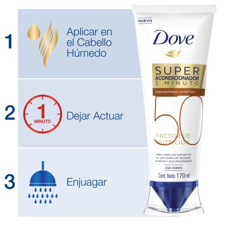 Acondicionador Dove 1 Minuto Factor De Nutrición 50 170 ml Acondicionador Dove 1 Minuto Factor De Nutrición 50 170 ml