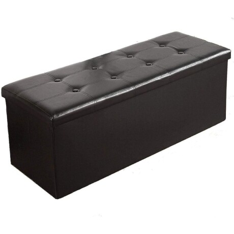 Puff Baul Texas Eco Cuero Negro