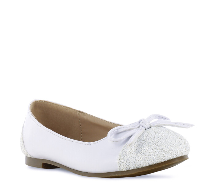 Balerina GLOSSI con puntera en glitter White