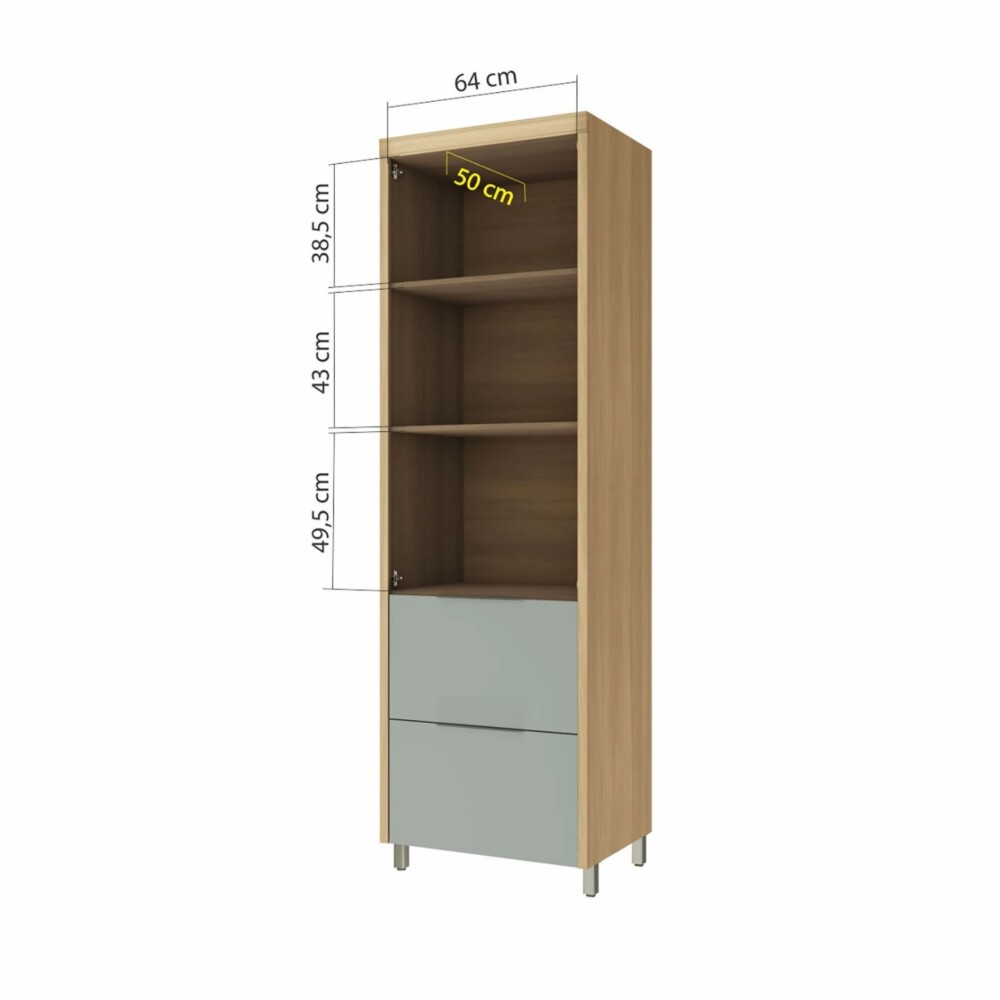 Armario Cocina 70 cm - 2 Puertas 2 cajones - Rainha Gris