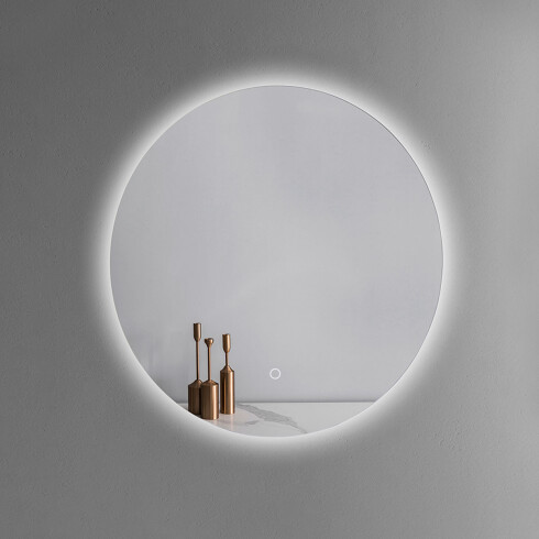 Espejo Frameless 80X80 Anticorrosion Con Luz Led Y Sensor One Touch 000