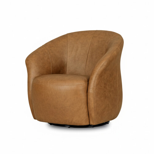 Butaca Giratoria 1 Cuerpo Air Vintage - 100% Cuero Mostarda