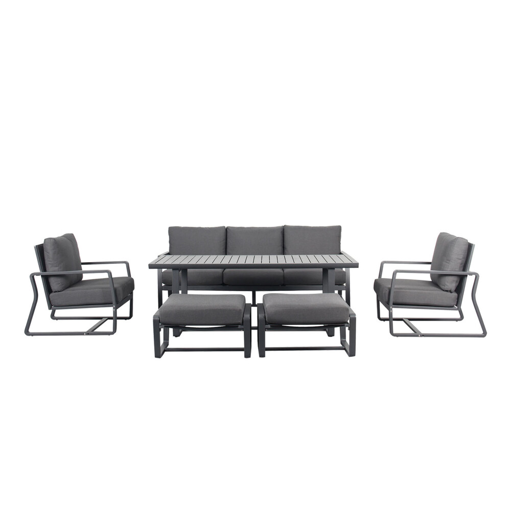 SET LIVING COMEDOR ALUMINIO GRIS PACIFIC