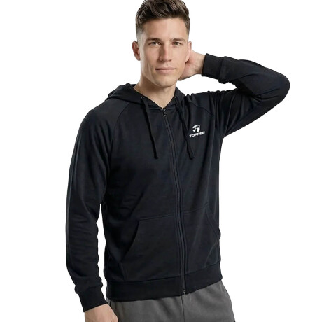 Campera Buzo Topper Hombre C/Cierre Y Capucha Clásico Negro