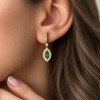 Caravanas Aura Verde de Oro Amarillo 18k con Brillantes y Esmeraldas Caravanas Aura Verde de Oro Amarillo 18k con Brillantes y Esmeraldas
