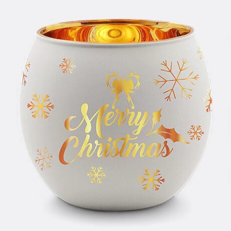 Portavelas Navideño Colorido Blanco