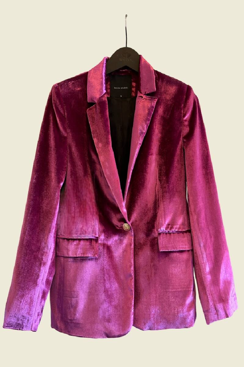 Blazer de Terciopelo Fucsia 