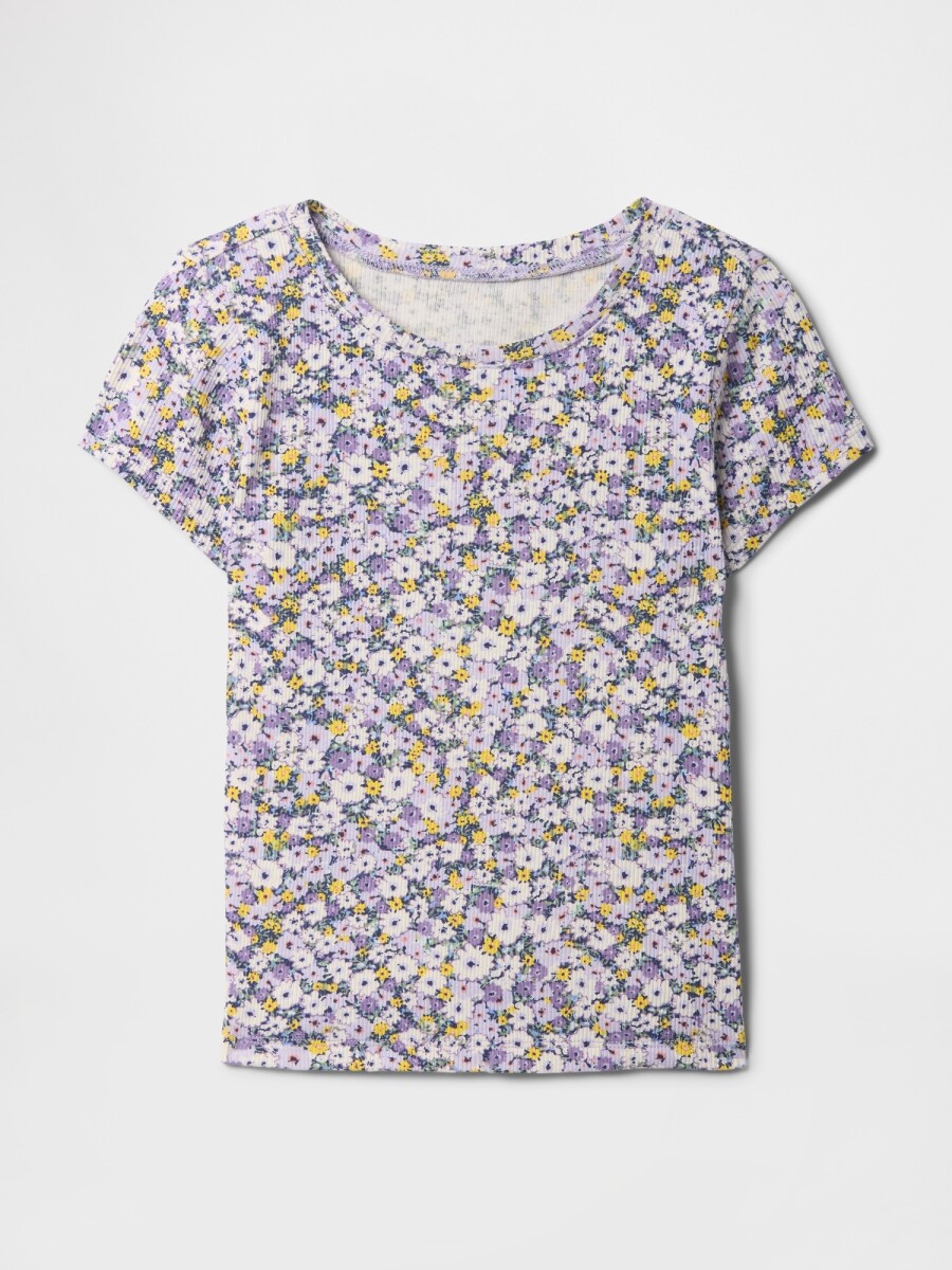 Remera Rib Toddler Niña - Multi Floral 