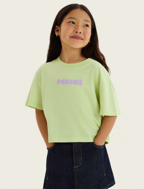 CAMISETA CON ESTAMPADO EN LA PARTE DELANTERA Y TRASERA VERDE