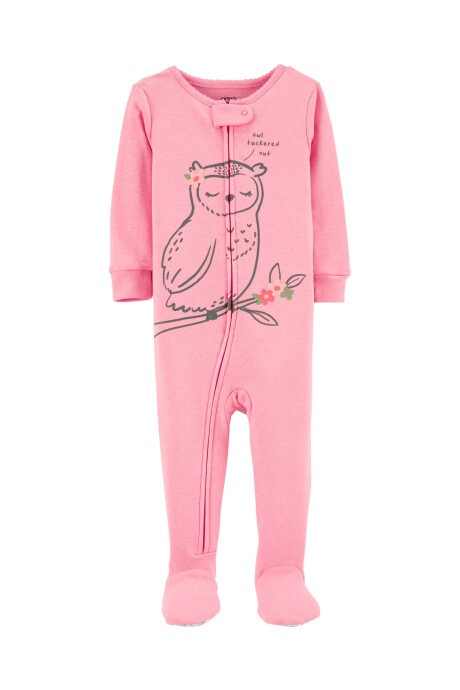Pijama de Algodón de Una Pieza con Pie y Ajuste 100% Perfecto Búho 0