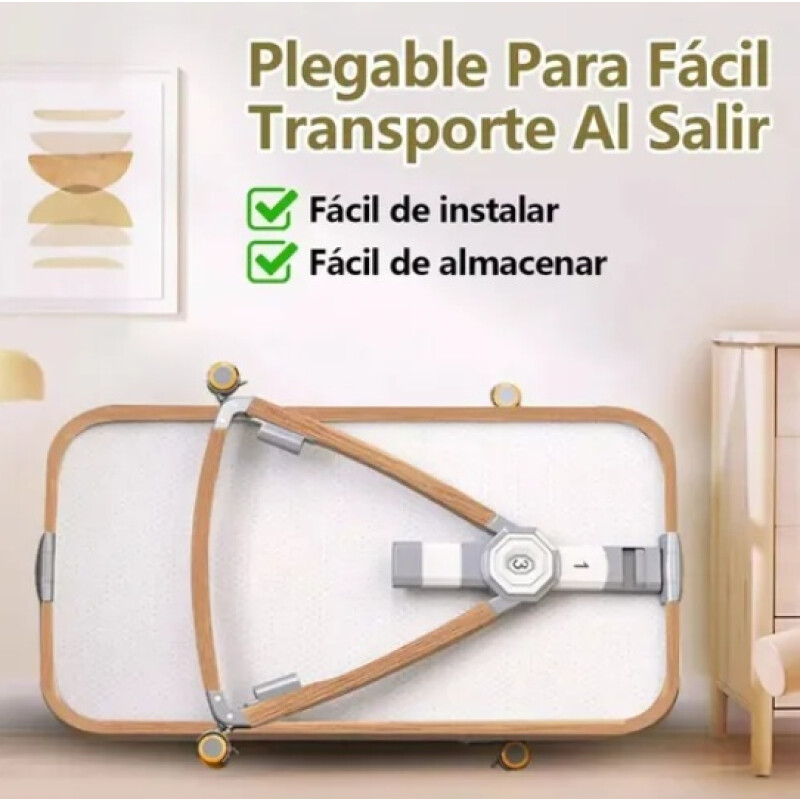 Cuna Colecho Moisés Cambiador Y Ruedas Gris